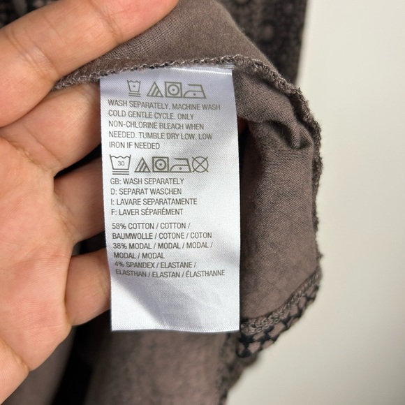 AnyBody Blouse Plus Size 1X Long Sleeve Printed Soft Stretch Modal Cotton Boho - Picture 5 of 11